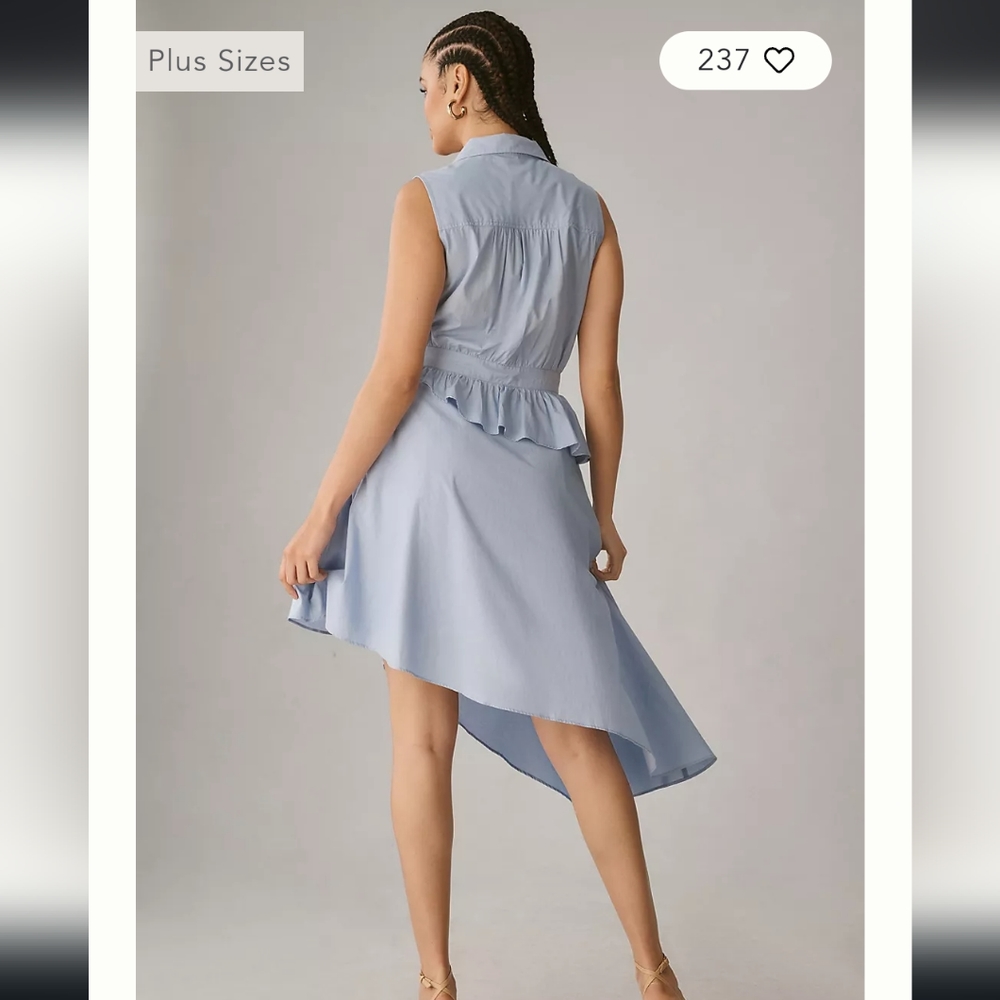 Maeve Asymmetrical Sleeveless Shirt Dress
